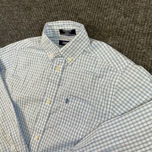 IZOD Button Shirt Boys Youth Med (10-12) Plaid STRETCH EXTENSIBLE L/S Logo EUC